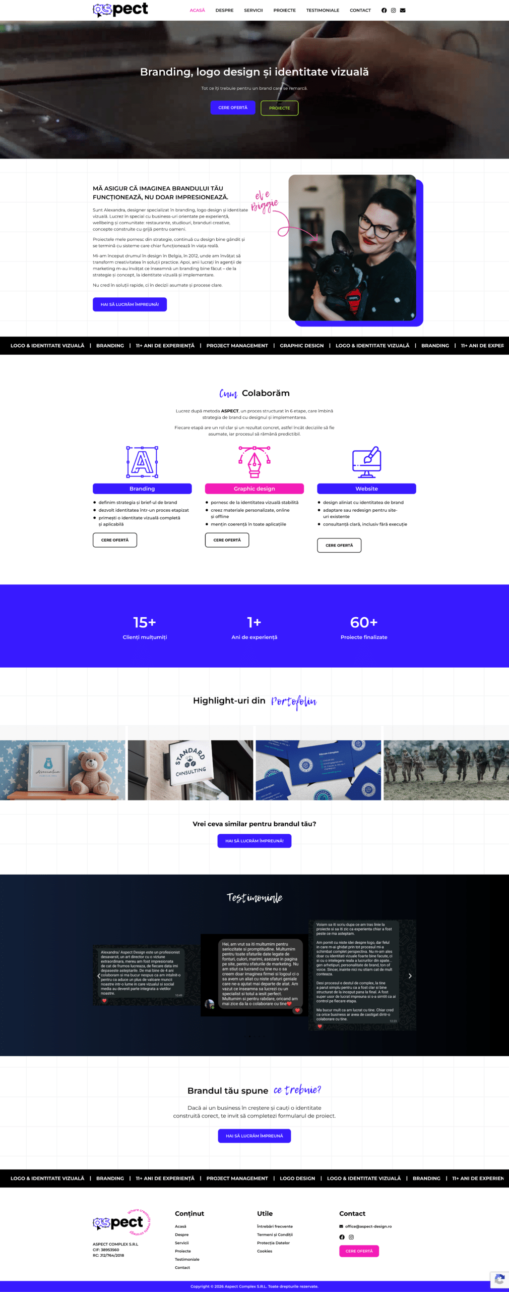 aspect-design.ro - website de prezentare - realizat de wpteam.ro