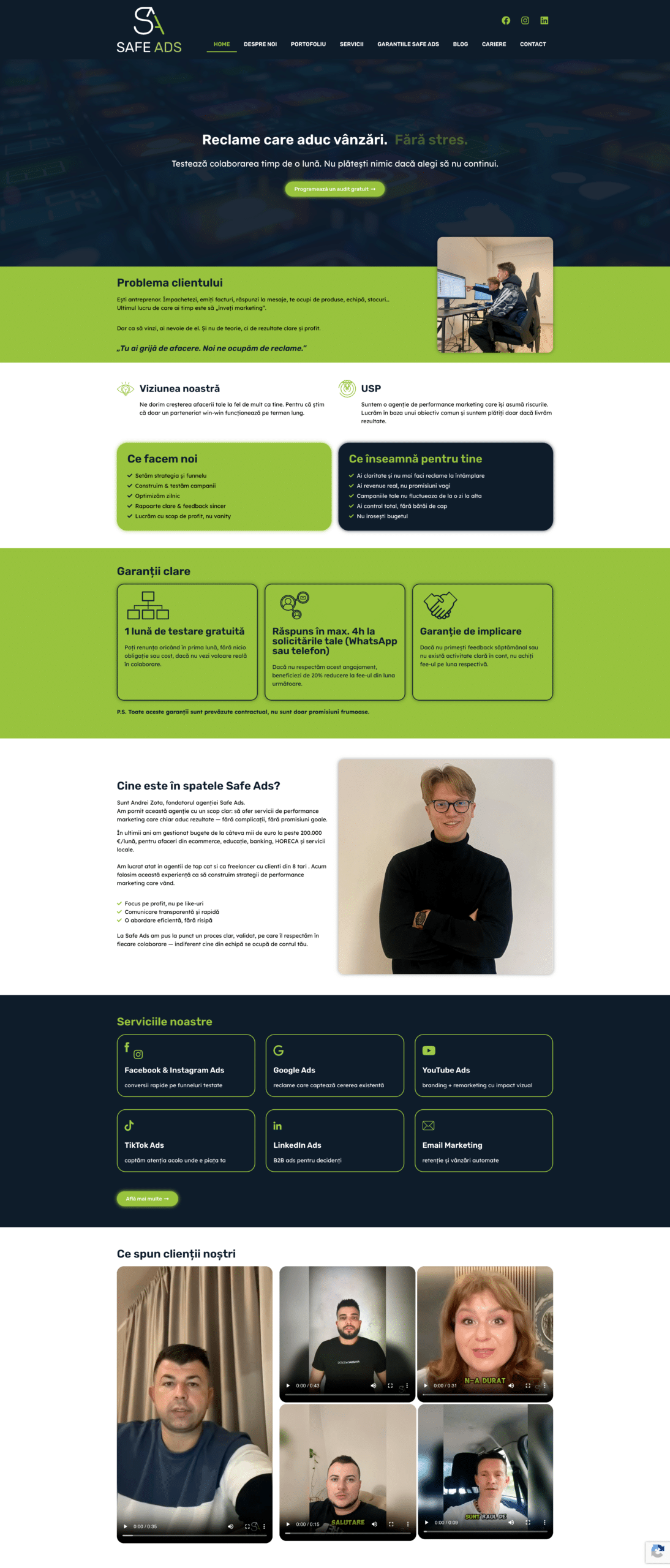 safeads.ro - website de prezentare- realizat de wpteam.ro